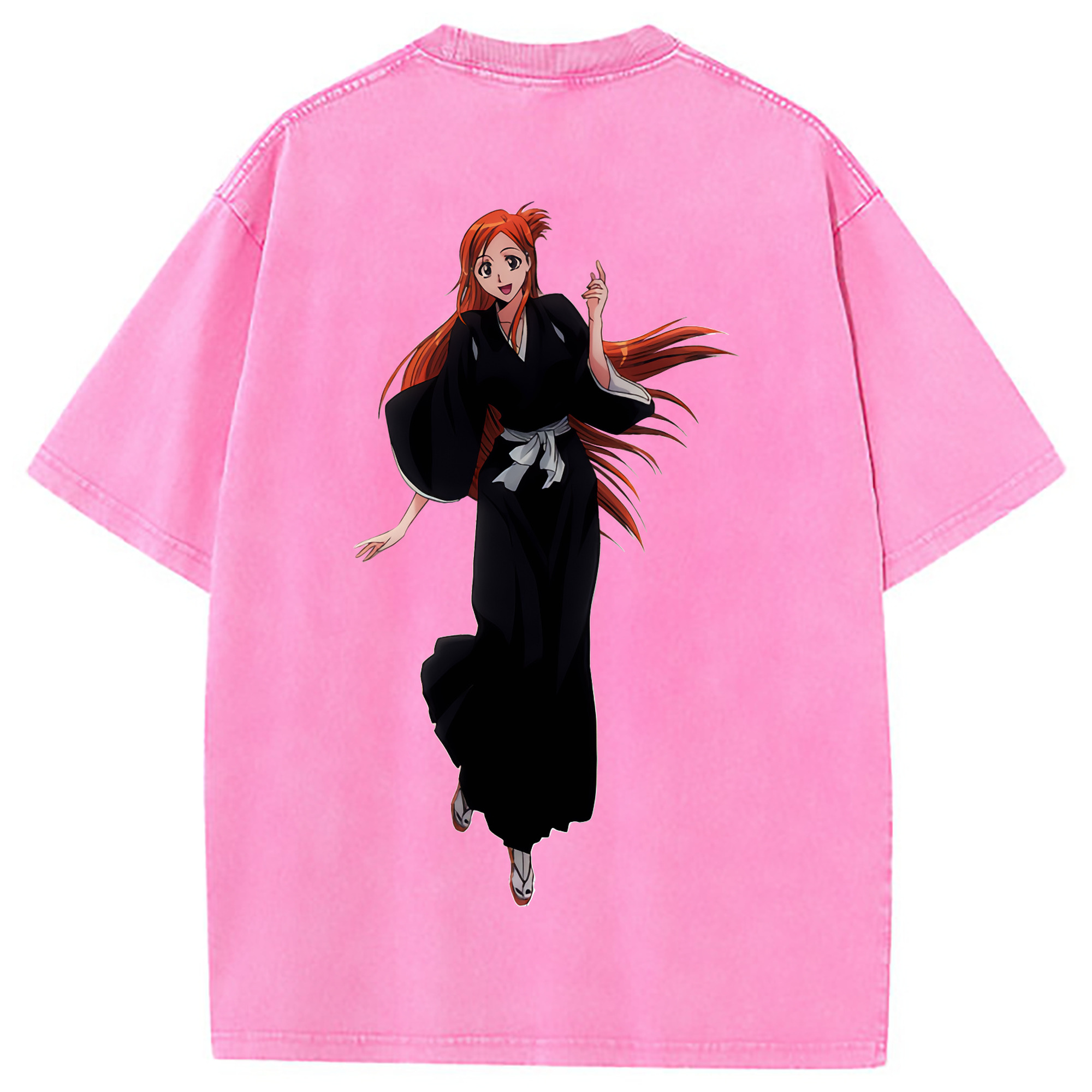 （画像用） ブリーチ 井上織姫（いのうえおりひめ） BLEACH Inoue Orihime 綿100% ヴィンテージ風 半袖Tシャツ（背面プリント）
